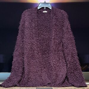 ECOTÉ - EUC Deep Purple Textured Cardigan